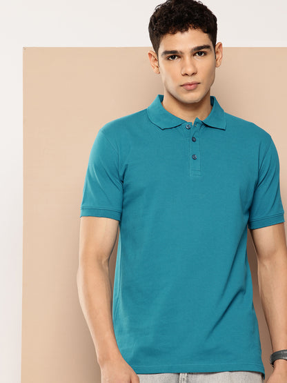 Men’s Classic Solid Cotton Polo T-Shirt