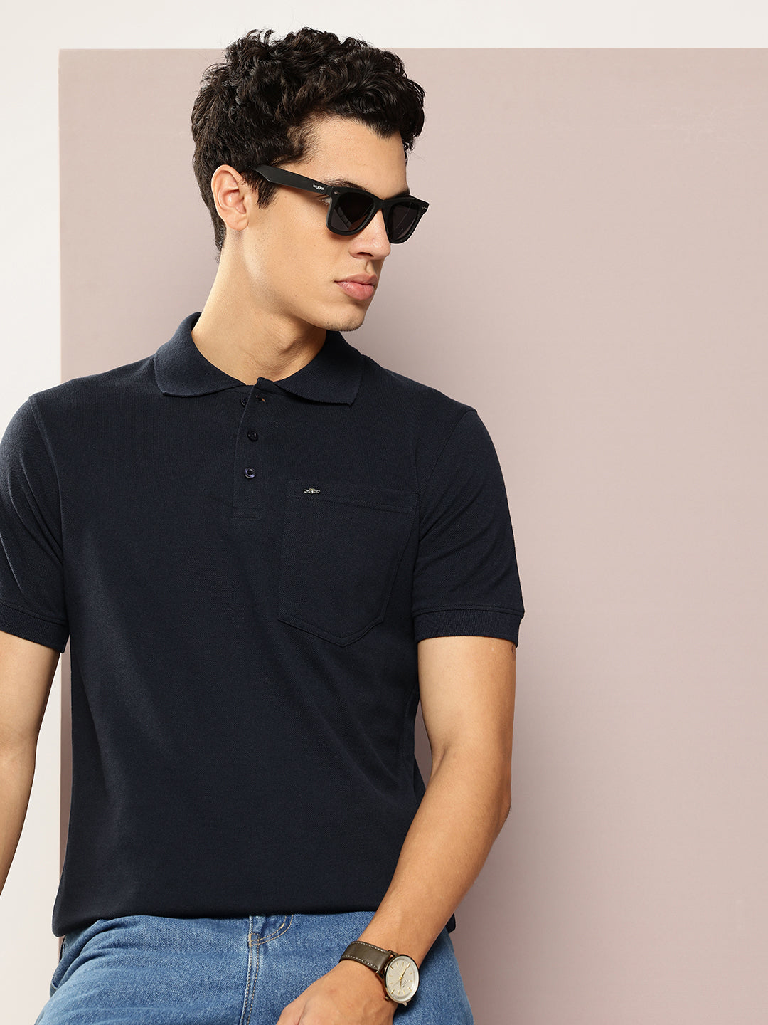 Men’s Solid Navy Polo T-Shirt