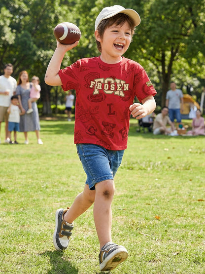 Boys Bold Red Sports Graphic T-Shirt – FROSEN Athletic Street Style Tee