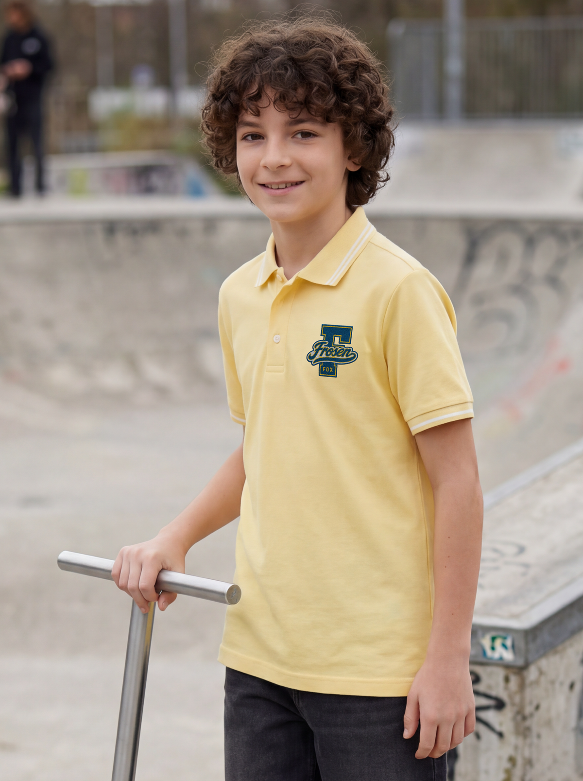 Kids' Light Blue Polo T-Shirt with Logo Print | Casual Everyday Wear  Description