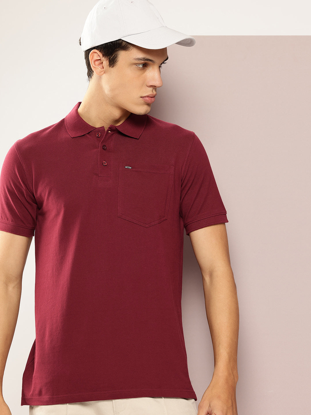Men’s Solid Maroon Polo T-Shirt