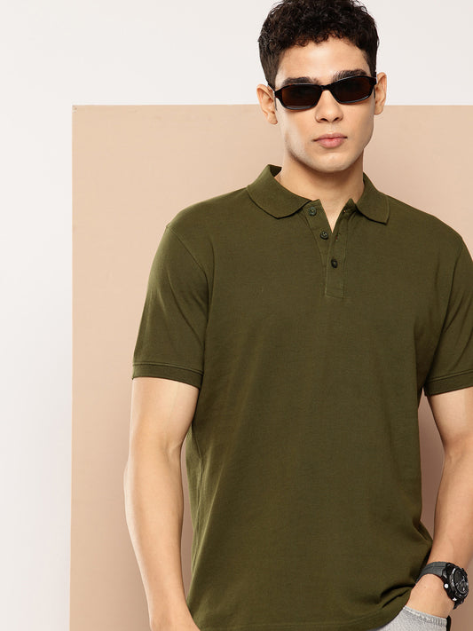 Men’s Classic Solid Cotton Polo T-Shirt