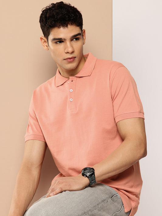 Men’s Classic Solid Cotton Polo T-Shirt
