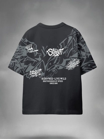 Boys Graphic Print Pure Cotton Oversized T Shirt