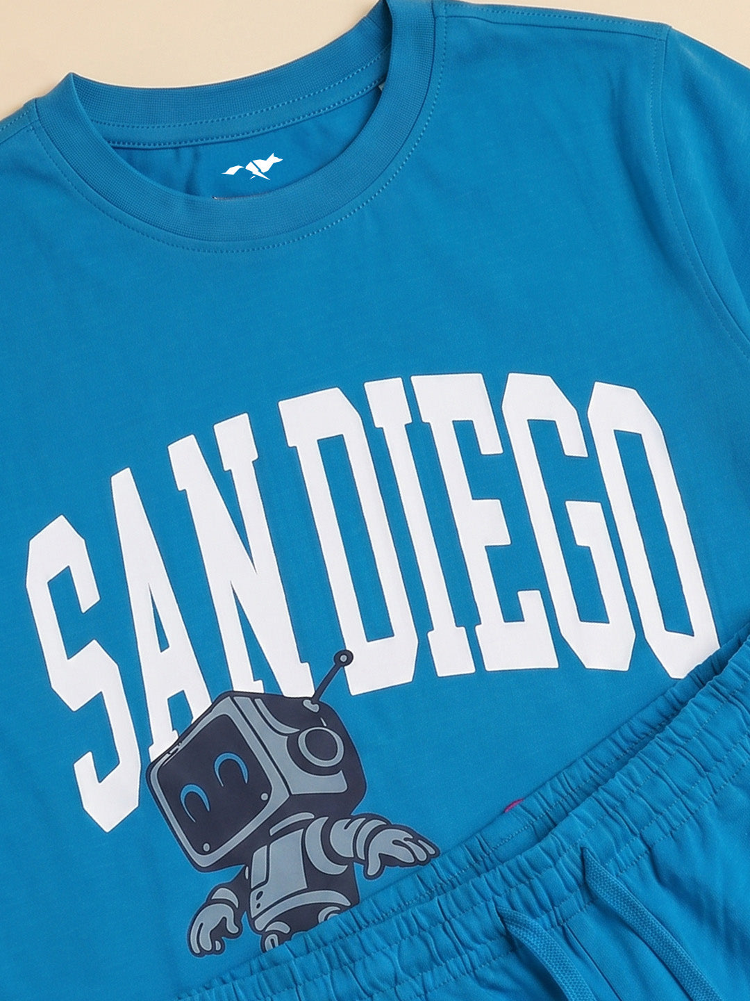 Kids' Light Blue "SAN DIEGO" Graphic Printed T-Shirt and Track Pants Set