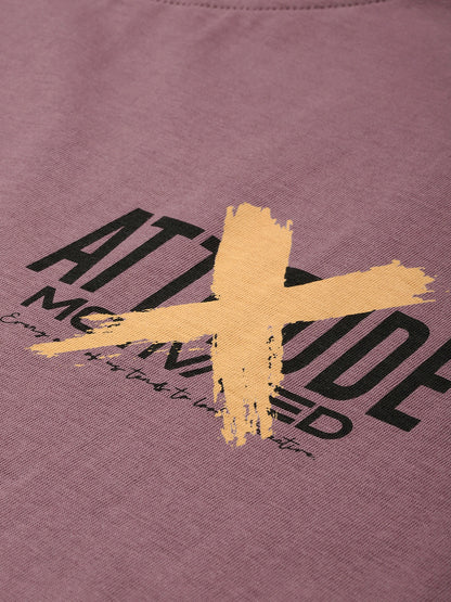 Men Oversized Typography Back Print Round Neck T-Shirt