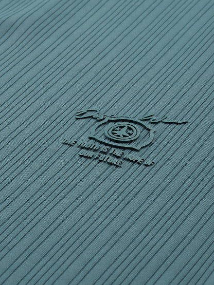 Men’s Solid Textured Polyester Polo T-Shirt