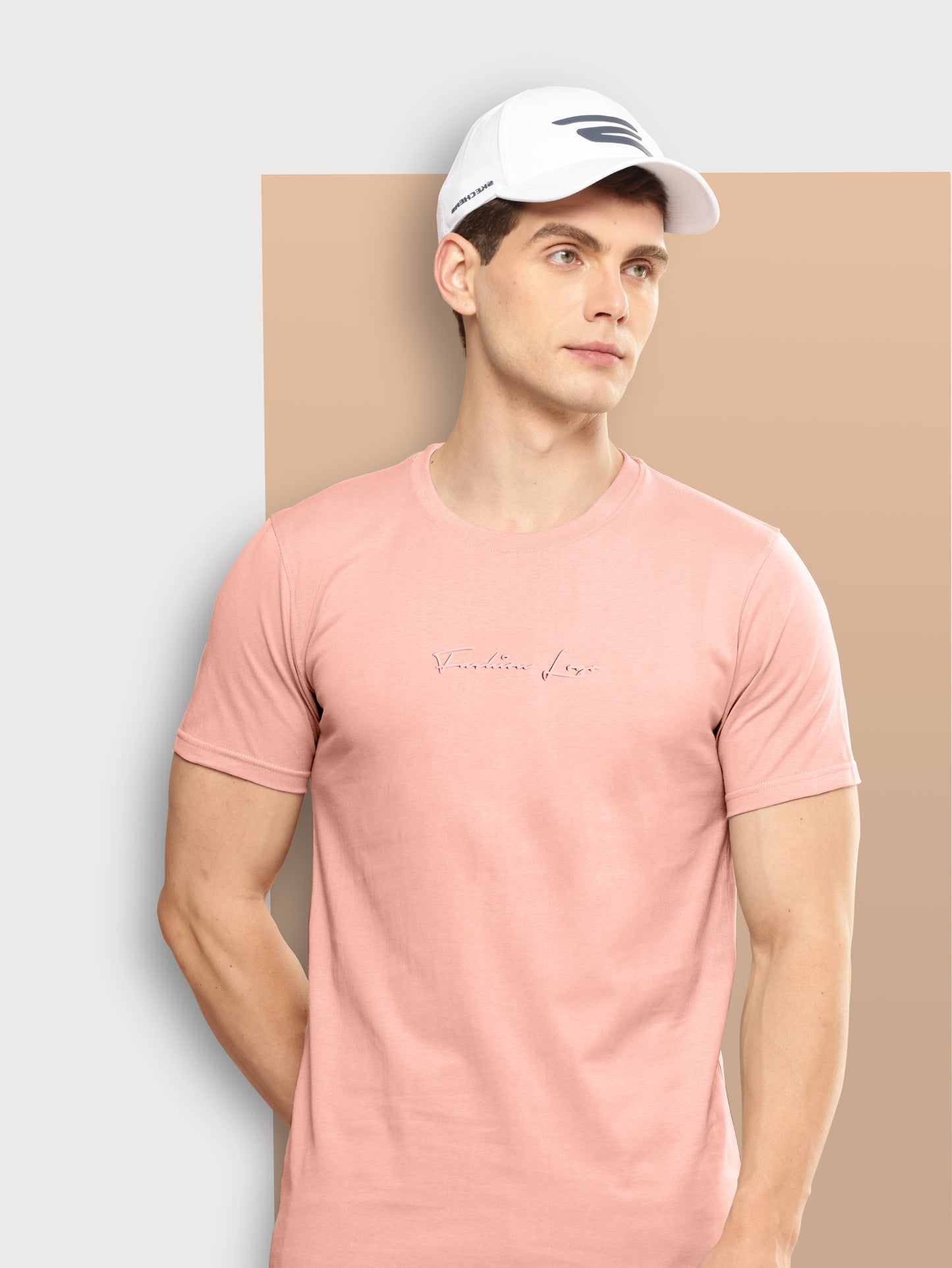 Men’s  Slim Fit Crew Neck T-Shirt with Minimal Logo