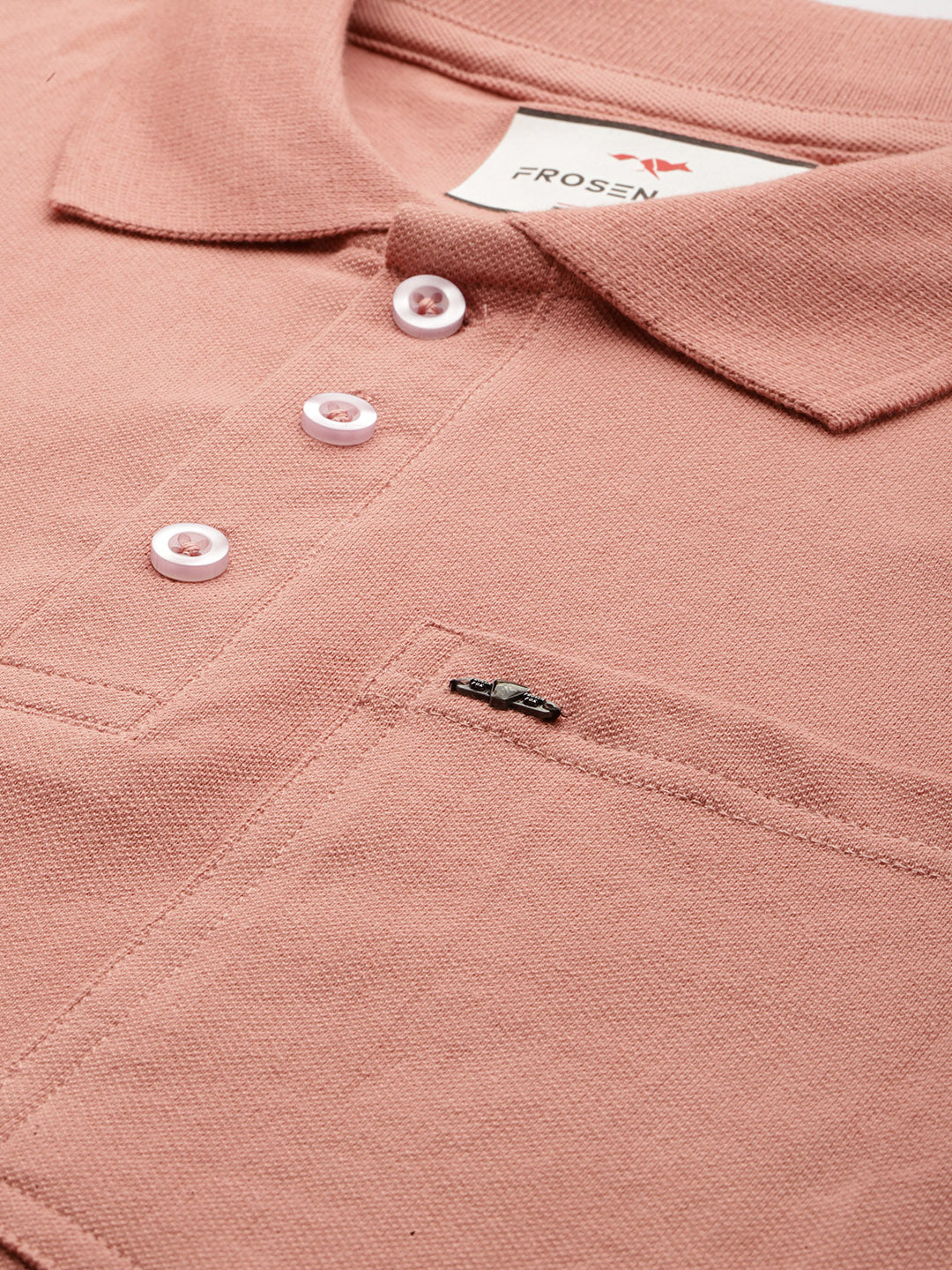 Men Solid Peach Polo T-Shirt