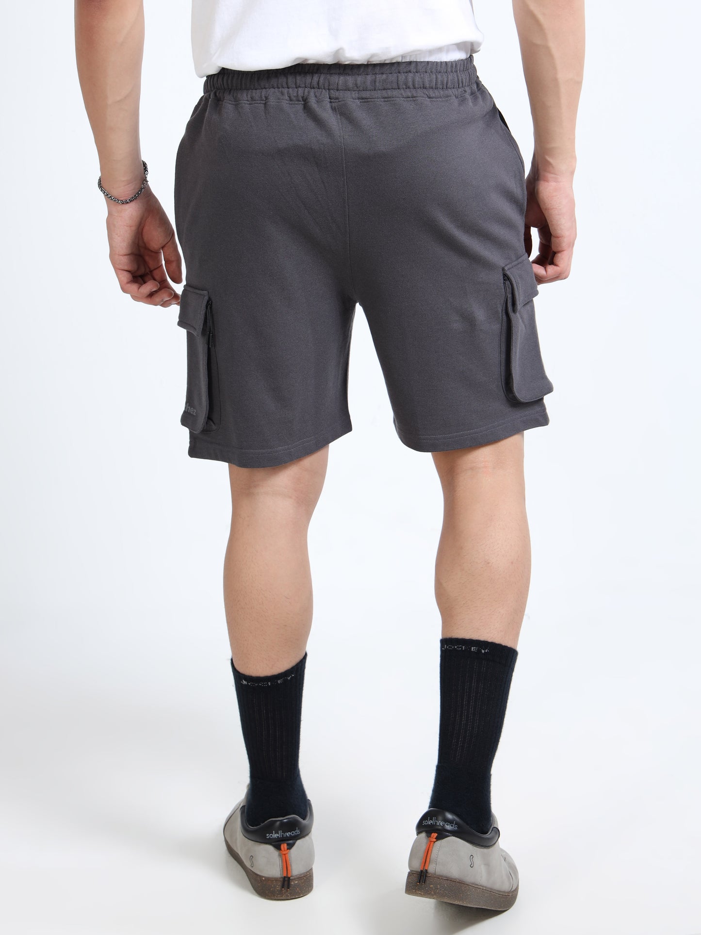Men’s Steel Grey Cargo Casual Shorts | Premium Cotton Blend Regular Fit Comfortable Summer Shorts