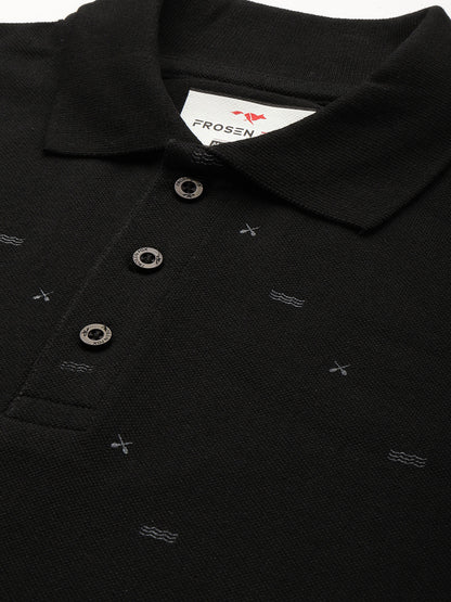 Men Printed Polo Collar T-shirt