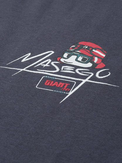 Men's Navy Blue Graphic Print Oversized T-Shirt | Casual Streetwear
