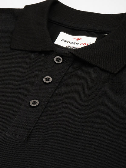 Men's Black Solid Polo T-Shirt | Classic Casual Wear