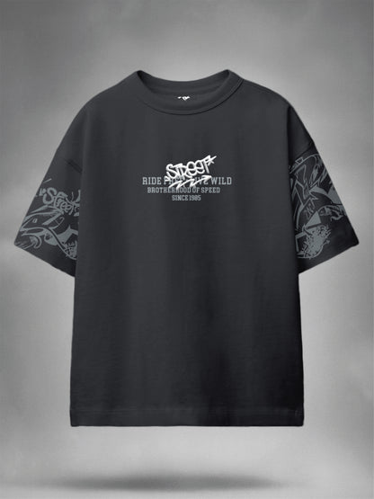 Boys Graphic Print Pure Cotton Oversized T Shirt