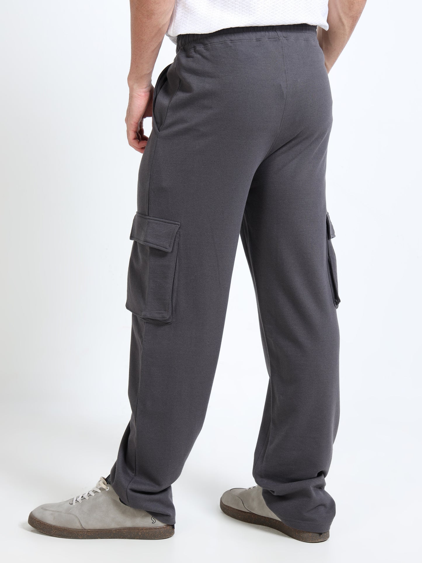 Men Self Design Grey Track Pants