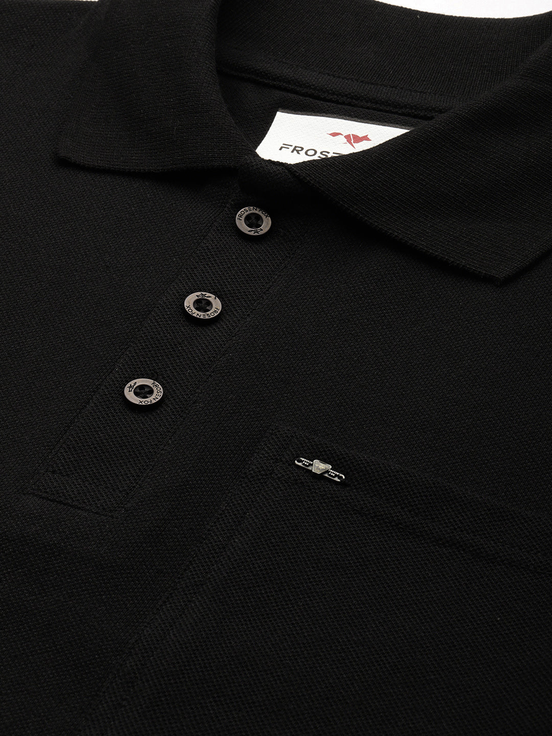 Men Solid Black Polo T-Shirt