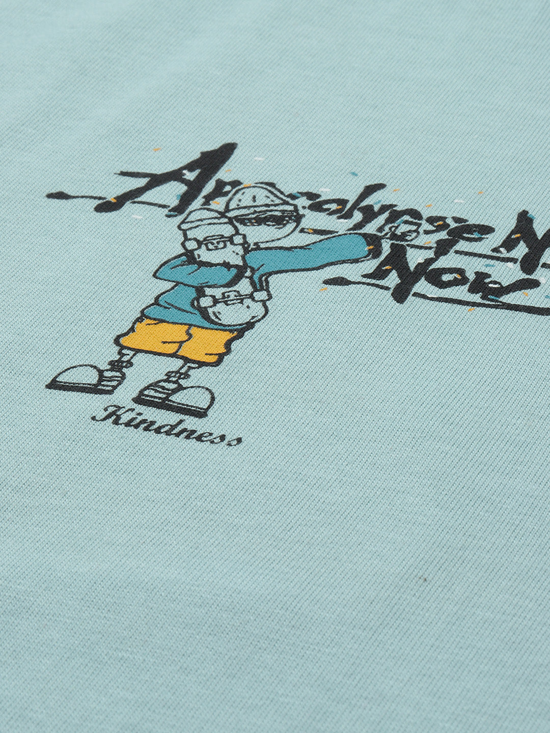 Men's Light Blue Graphic Print Oversized T-Shirt | Casual Streetwear