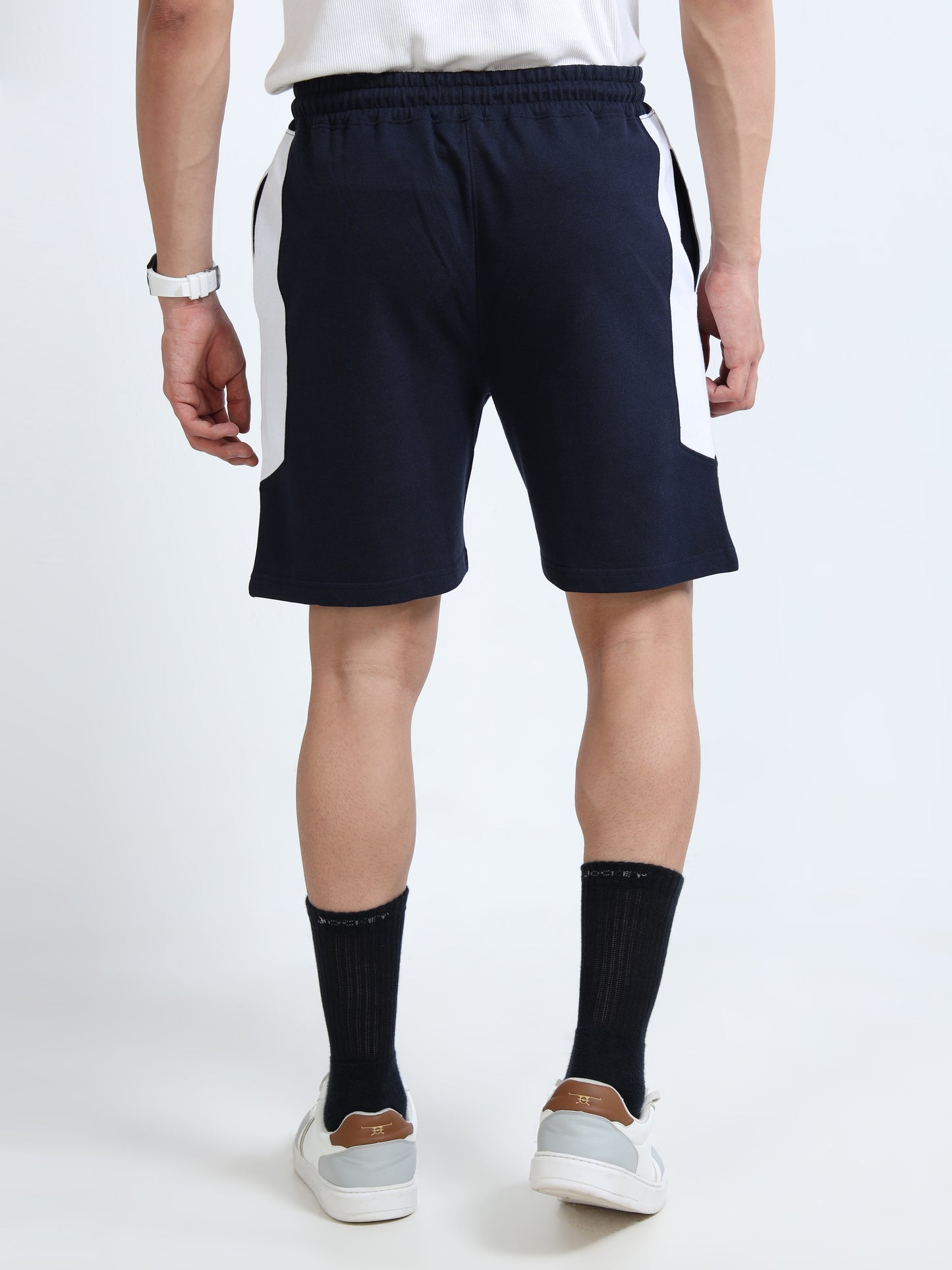 Men’s Dark Grey Striped Casual Shorts | Premium Cotton Blend Regular Fit Comfortable Summer Shorts