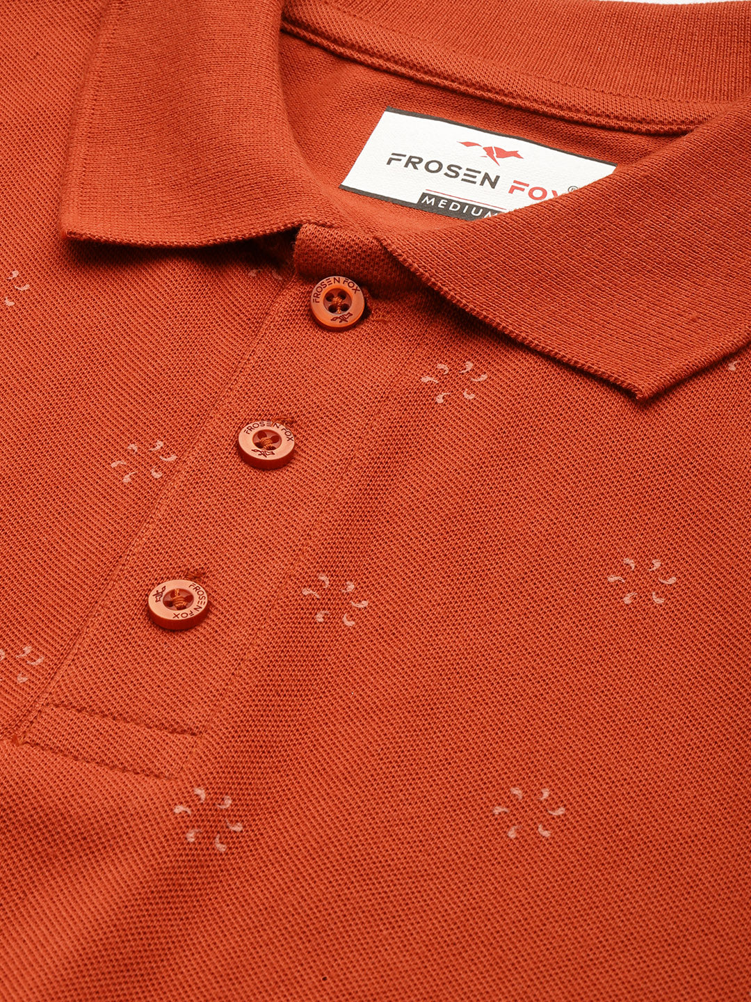 Men’s Rust Micro-Printed Polo T-Shirt