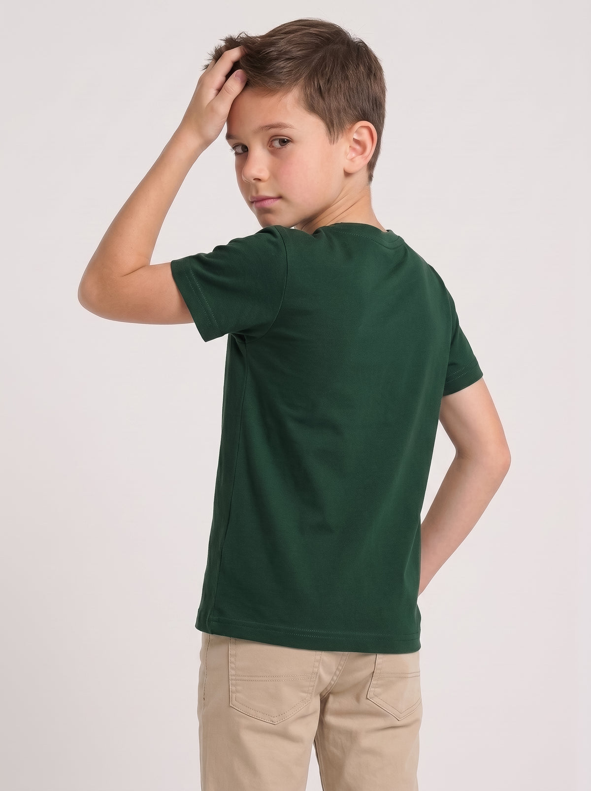 Kids' Dark Green Space Shuttle Graphic Printed T-Shirt | Casual Everyday Wea