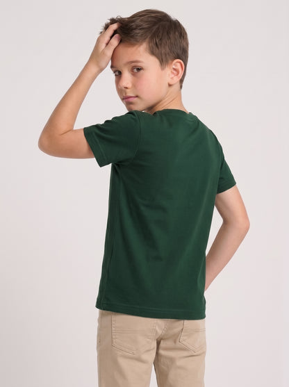 Kids' Dark Green Space Shuttle Graphic Printed T-Shirt | Casual Everyday Wea