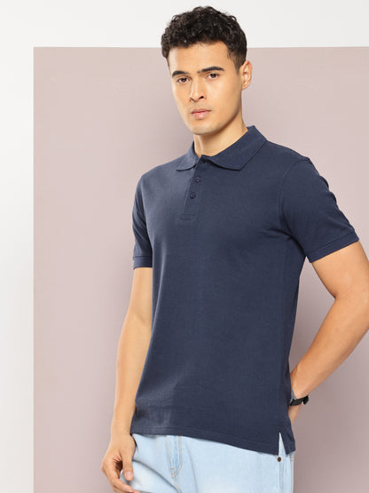 Men’s Classic Solid Cotton Polo T-Shirt