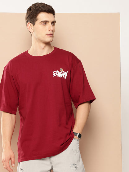 Men's Red Graphic Print Oversized T-Shirt | Casual Streetwear