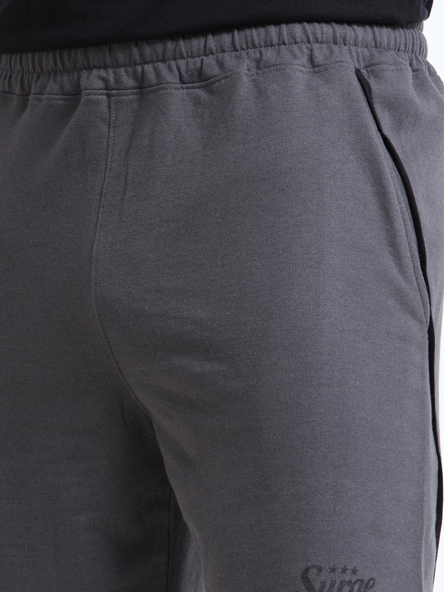 Men’s Steel Grey Contrast Piping Casual Shorts | Premium Cotton Blend Regular Fit Comfortable Summer Shorts