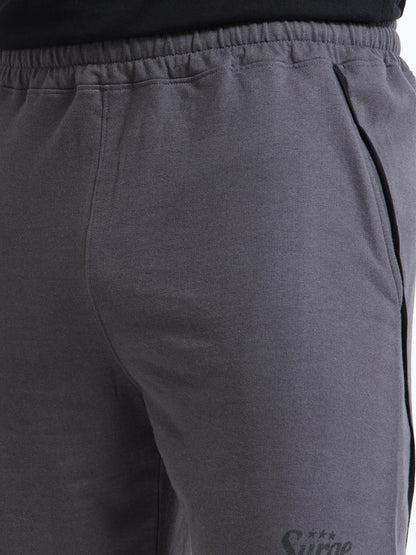 Men’s Steel Grey Contrast Piping Casual Shorts | Premium Cotton Blend Regular Fit Comfortable Summer Shorts