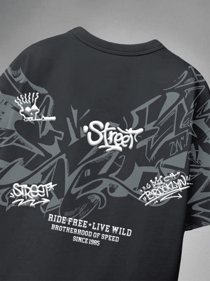 Boys Graphic Print Pure Cotton Oversized T Shirt