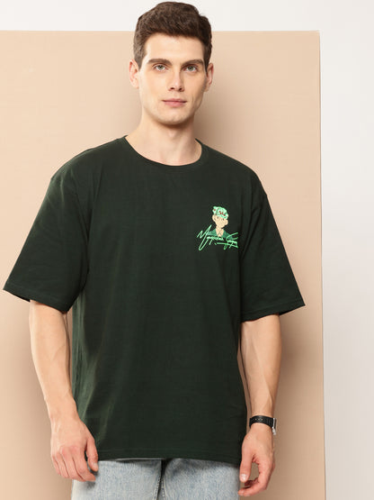 Men’s Drop-Shoulder Sleeves Oversized Graphic Back Printed T-Shirt