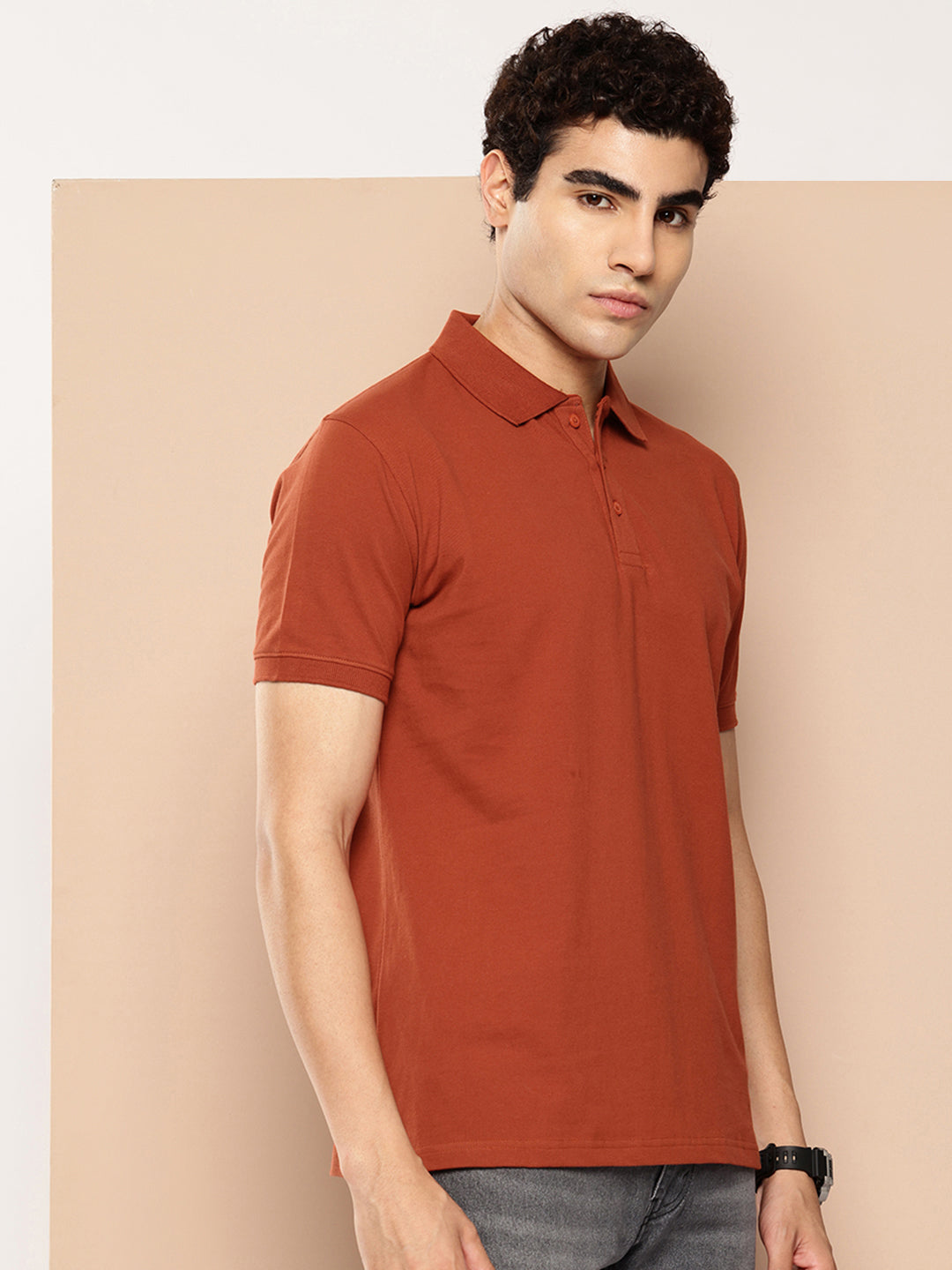 Men’s Classic Solid Cotton Polo T-Shirt