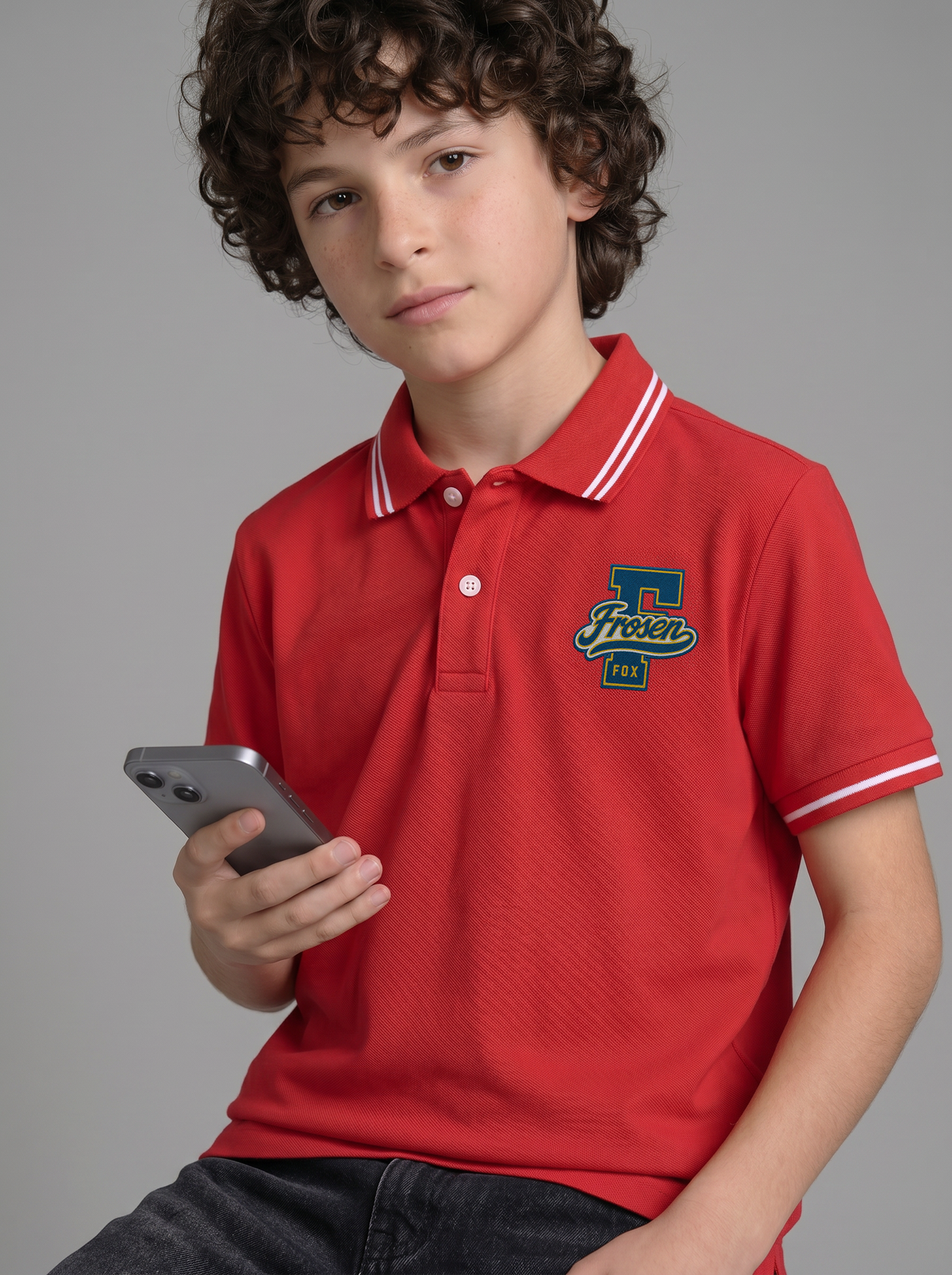 Kids' Red Solid Polo T-Shirt | Casual Everyday Wear