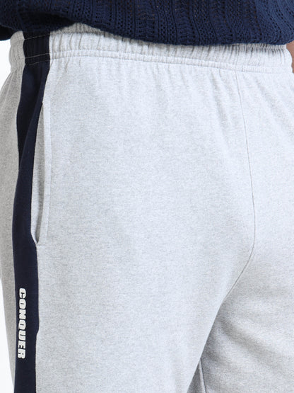 Men’s Grey Striped Casual Shorts | Premium Cotton Blend Regular Fit Comfortable Summer Shorts