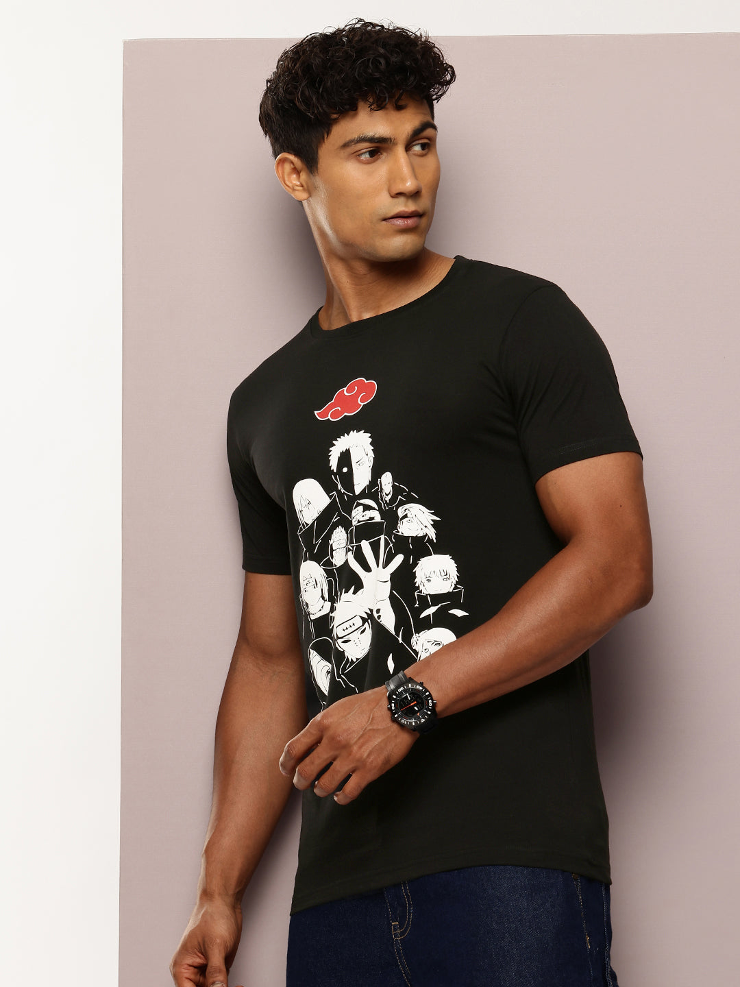 Men's Black Graphic Print T-Shirt | Casual Streetwear