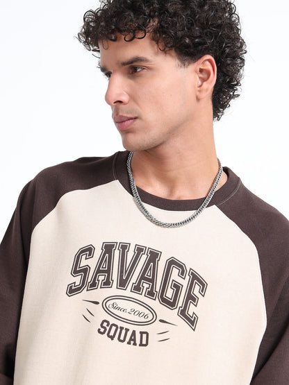 Men’s Raglan Sleeve Sweatshirt – Savage Squad Print | Stylish Casual Wear