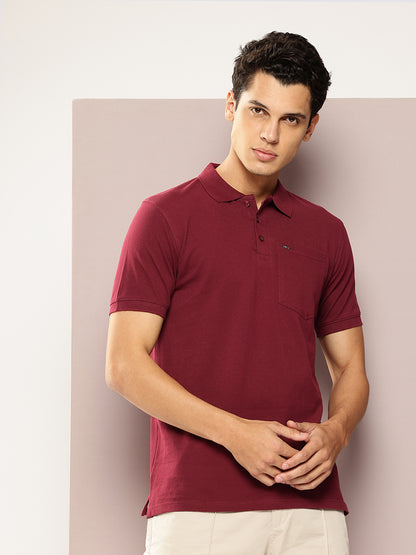 Men’s Solid Maroon Polo T-Shirt