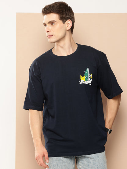 Men’s Drop-Shoulder Sleeve Oversized Graphic Back Printed T-Shirt