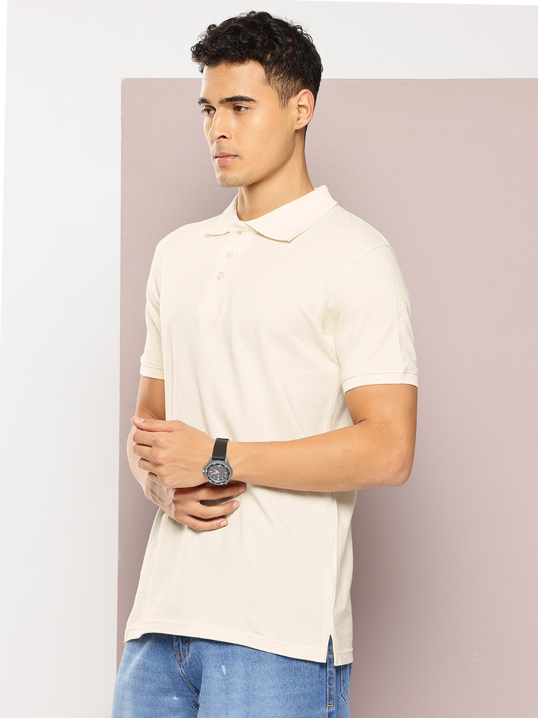 Men’s Classic Solid Cotton Polo T-Shirt