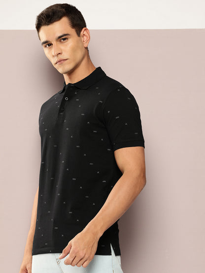 Men Printed Polo Collar T-shirt