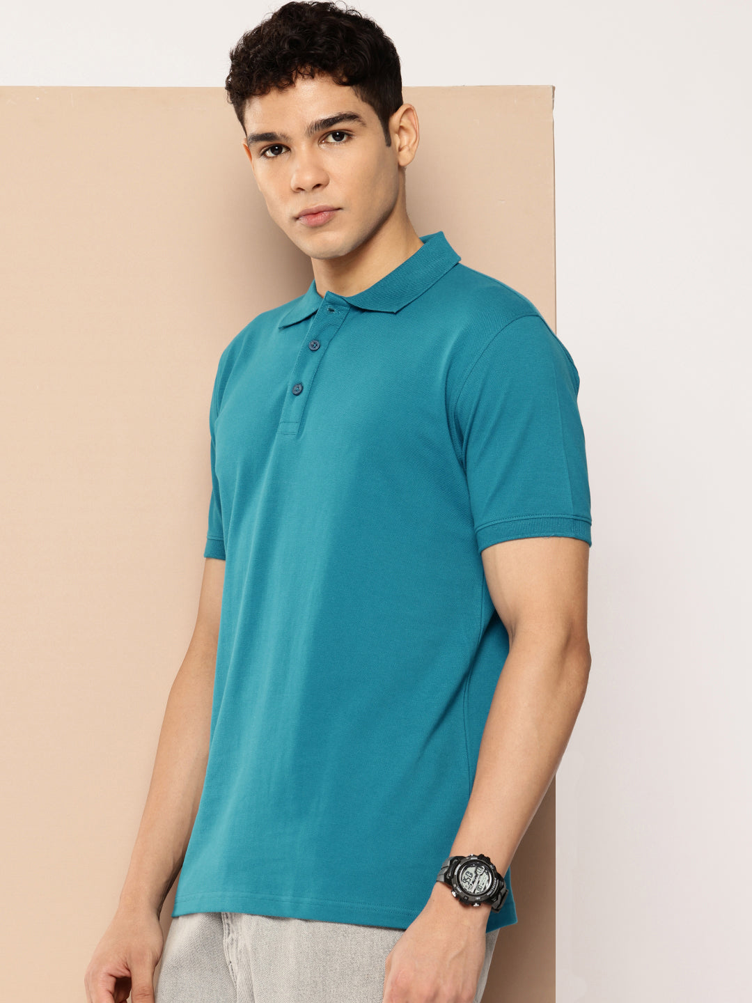 Men’s Classic Solid Cotton Polo T-Shirt