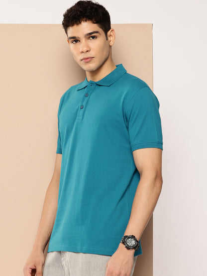 Men’s Classic Solid Cotton Polo T-Shirt