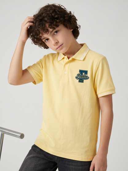 Kids' Light Blue Polo T-Shirt with Logo Print | Casual Everyday Wear  Description