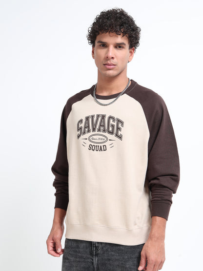 Men’s Raglan Sleeve Sweatshirt – Savage Squad Print | Stylish Casual Wear
