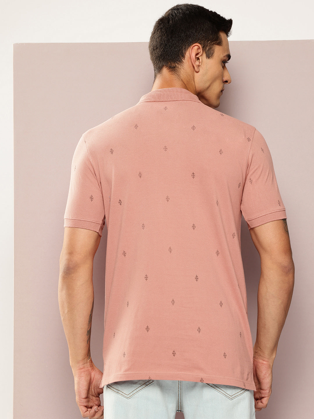 Men Printed Polo Collar T-shirt