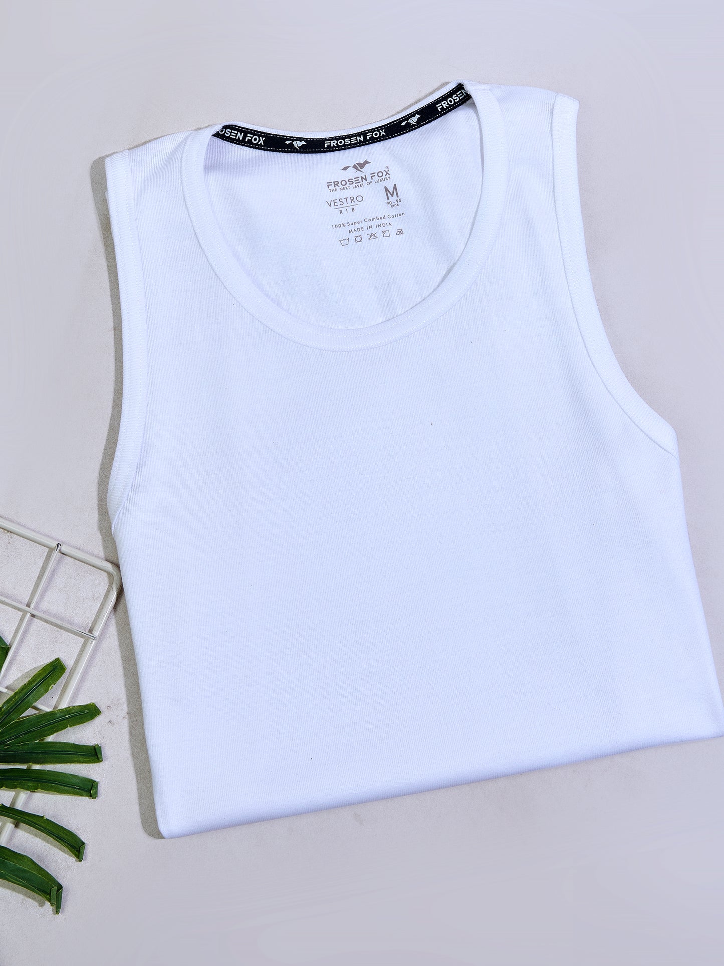 Men’s Cotton Vest  White –  Sleeveless Slim Fit Innerwear & Casual Vest