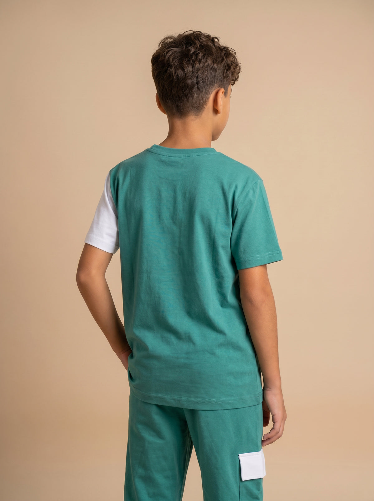 Kids' Dark MInt "PLAY TO WIN" Basketball Graphic T-Shirt and Track Pants Set