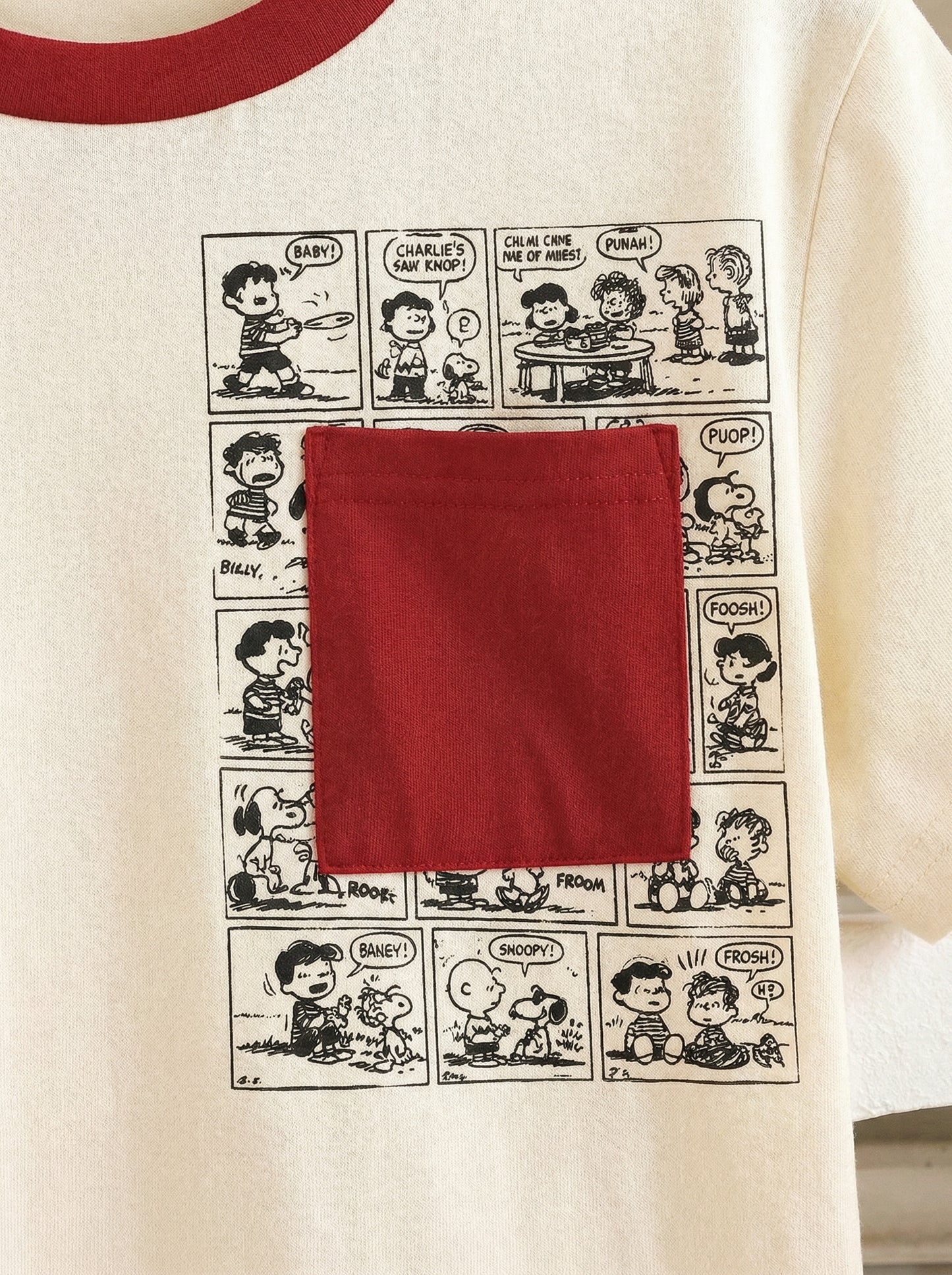 Boys Cartoon Patch Pocket T-Shirt – Colorblock Short Sleeve Graphic Tee