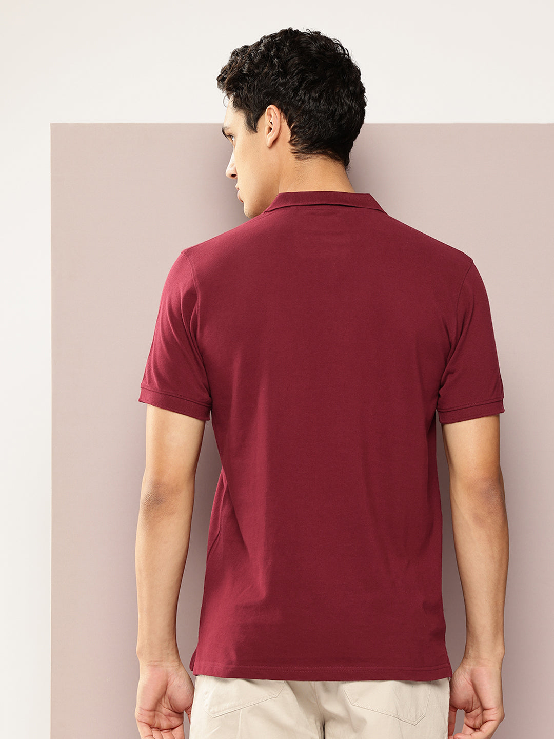 Men’s Solid Maroon Polo T-Shirt