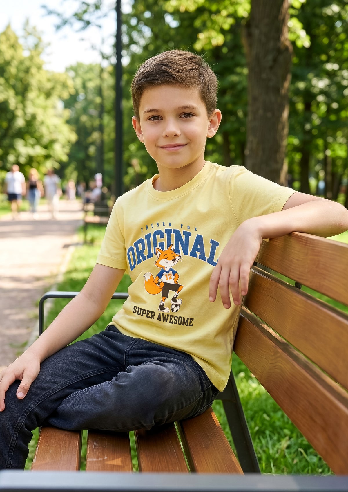 Kids' Yellow Fox Graphic Printed T-Shirt | Casual Everyday Wear